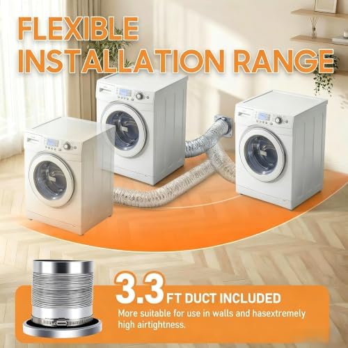 3.3ft 4" Magnetic Dryer Vent Coupling & Hose DV180 Airtight Seal Dryer Vent - Image 3