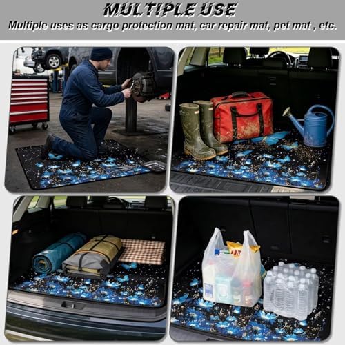 Blue Cute Butterfly Pet Friendly Trunk Mat 29"x39" - Image 3
