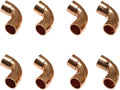 RLECS 8PCS 1/4" Copper Elbow Pipe Fittings, 90 Degree, HVAC & Refrigeration by Unknown