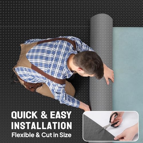 Bonnlo 7.5 X 20 FT Garage Floor Mat, Thickened Double Diamond Plate Garage - Image 5