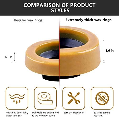 Wax Ring for Toilet, Extra Thick Wax Ring Replacement Kit - Image 3