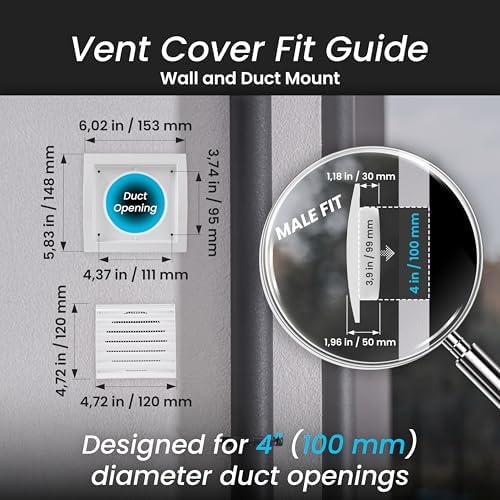 Repa Market 4 Inch White Dryer Vent Hood/Duct Cover - Image 2
