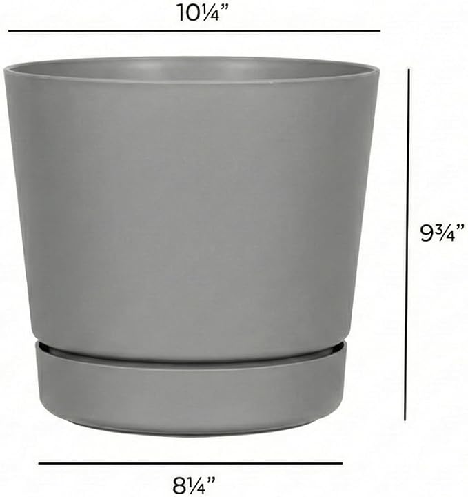 Root & Vessel Majestic Full Depth Round Cylinder Pot, Glossy Gray - Image 5