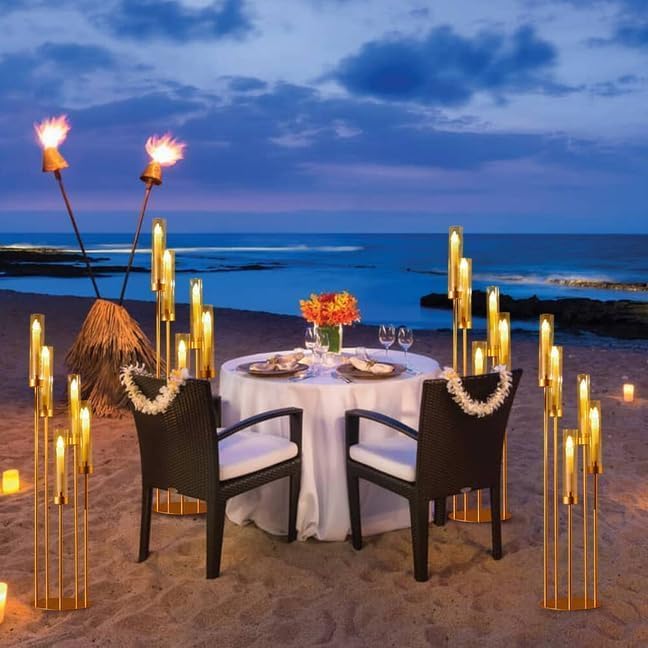 6PCS 5 Arm Candle Holder for Wedding Table, 39.4'' Tall Gold Floor Candelabra - Image 6