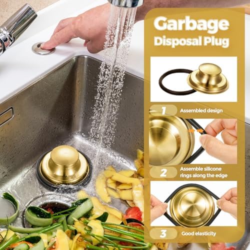 4 Pcs Brushed Gold Kitchen Sink Accessories Garbage Disposal Splash Guards - Image 3