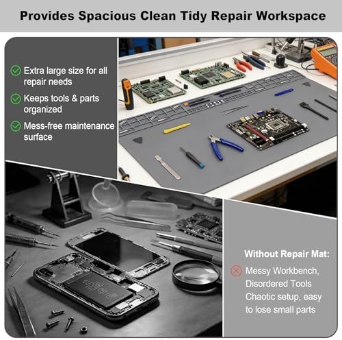 32.3" x 16.6" Premium Extra Large Silicone Soldering Mat, 932°F Heat Resistant - Image 5