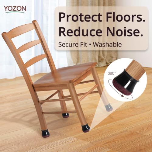 YOZON Chair Leg Floor Protectors Felt Silicone Caps Strengthen Bottom - Image 2