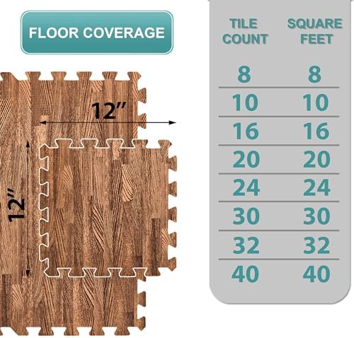Sorbus Wood Grain Foam Floor Tiles - Image 2
