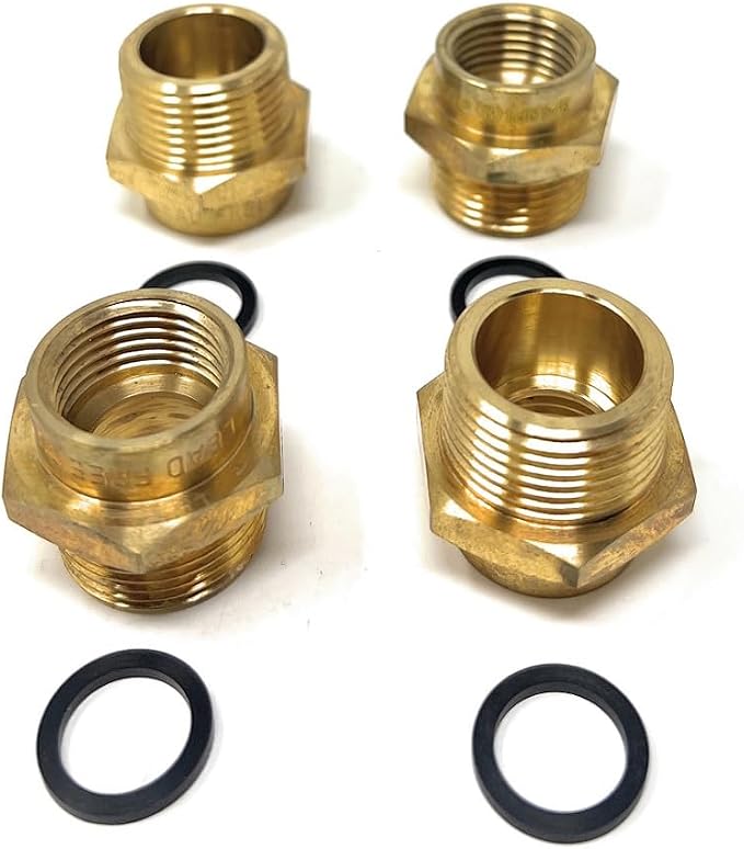 Cascada 1/2" G Thread Female to 3/4" NPT Male Adapter | Lead-Free Brass Pipe by CascadaShowers