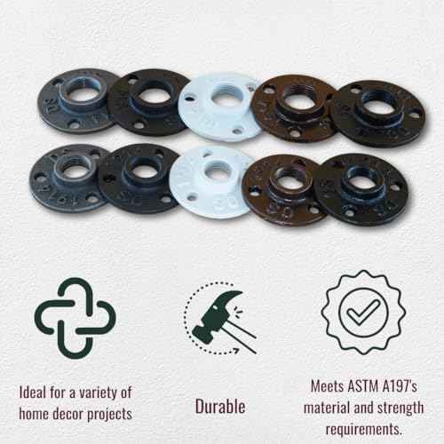 1/2" FLANGE: Industrial Threaded Black Iron Pipe Fittings; Natural - Image 6