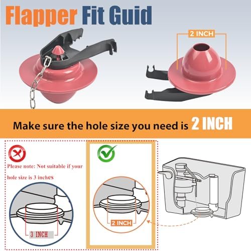 Universal Toilet Flusher Replacement Kit, Toilet Fill Valve and 2-Inch Flapper - Image 6