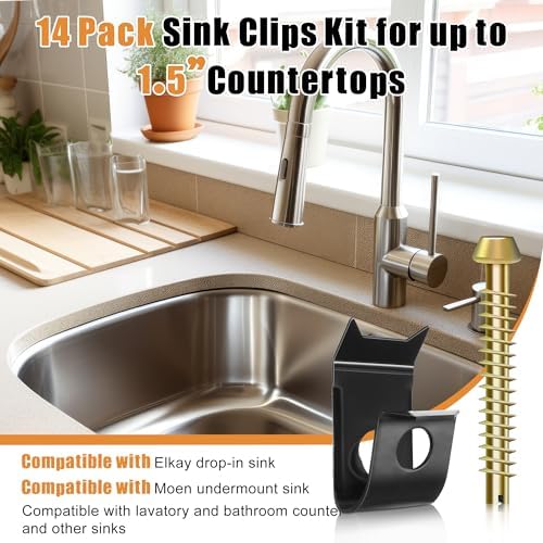 14 Pack Undermount Sink Clips, Countertops up to 1-1/2" Thick - Image 2