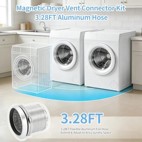 Magnetic Dryer Vent Coupling Connector Kit, 4 Inch Flexible Dryer Vent - Image 5