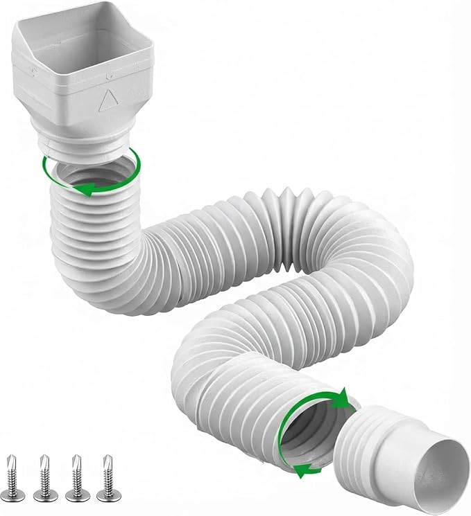 1 Pack White-Rain Gutter Downspout Extensions, Gutter Extender by Binazon