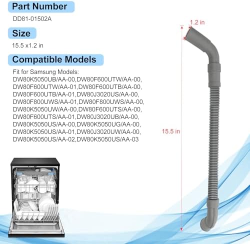 DD81-01502A Universal Dishwasher Inner Hose - Image 2