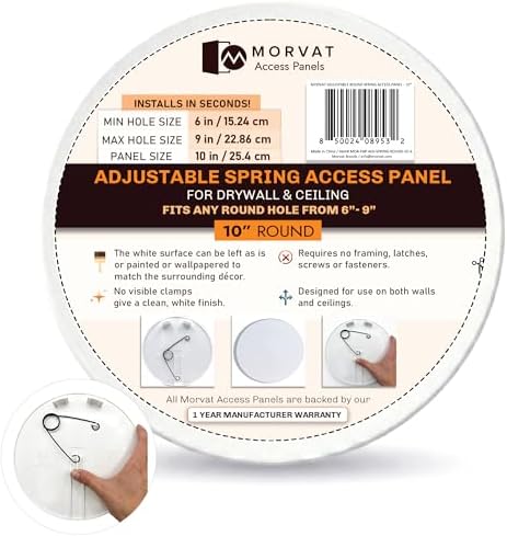 Morvat Round Adjustable Spring Access Panel 10" Inches, by Morvat