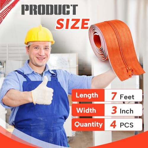 Tigeen 4 Roll Heavy Duty Zipper Door Dust Barriers 7 ft x 16 Inch - Image 4