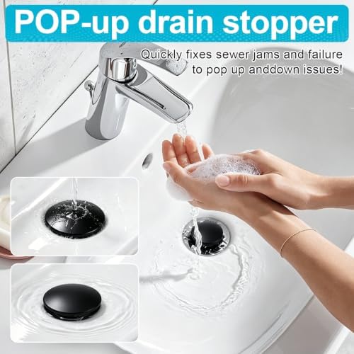 Pop Up Drain Stopper Bathroom Sink Compatible - Image 5