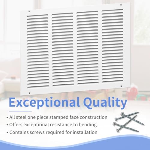 Howeall 16"W x 12"H Steel Return Air Grille, Air Return Vent Cover - Image 2
