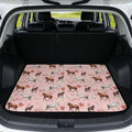 ELEQIN Pink Floral Horse SUV Trunk Mat Cargo Liner by ELEQIN