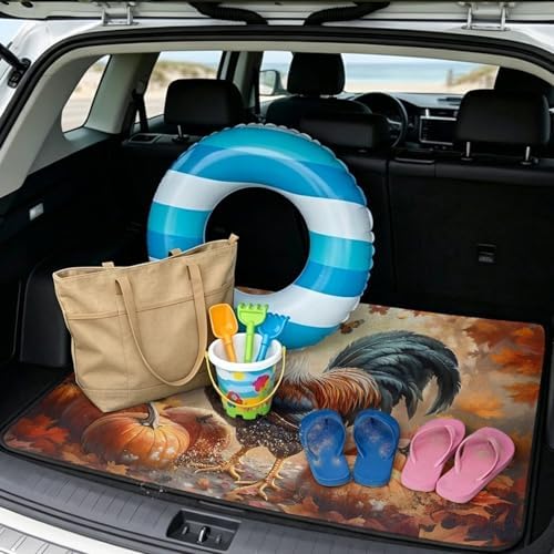 Rooster Pumpkin All Weather Trunk Mat 29"x39" - Image 2