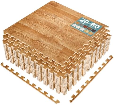 Sorbus Interlocking Wood Grain Foam Floor Tiles by Sorbus