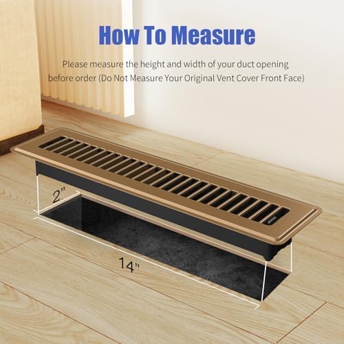 2x14 Floor Register, 2 Pack Brown Floor Vent Covers - Image 3