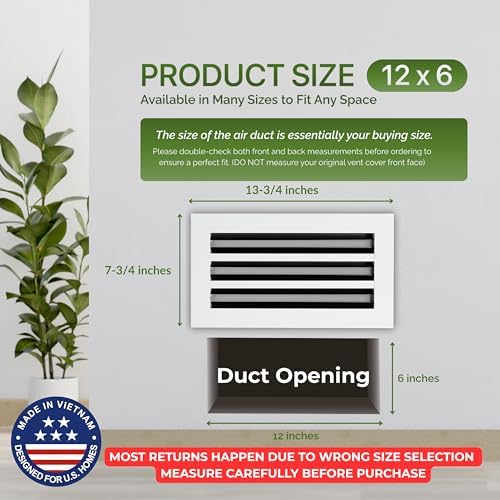 Modern Air Vent Cover 12x6 – Slim Design Aluminum Linear Slot Diffuser - Image 3