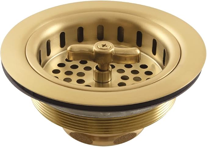 Kingston K212BB Spin andSeal Sink Basket Strainer, Brushed Brass by Kingston
