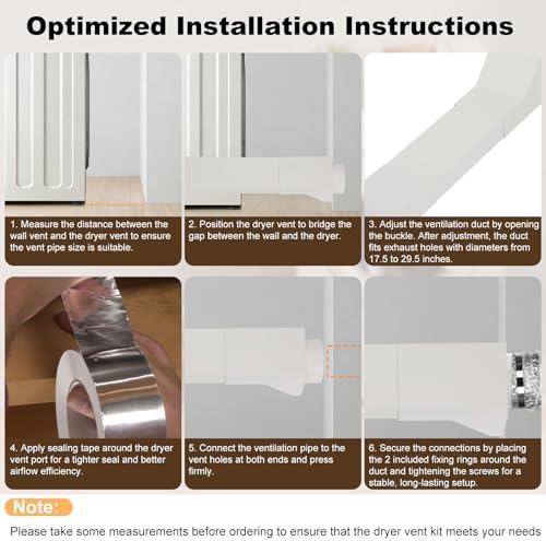 Periscope Dryer Vent Connector Kit, Upgraded 304 Stainless Steel, Adjustable - Image 4