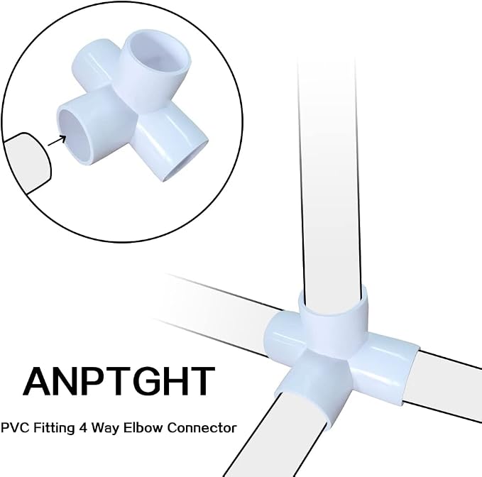 1-1/4“ Tee PVC Fitting 4 Way Elbow Connector, Furniture Grade 90 Degree Elbow - Image 5