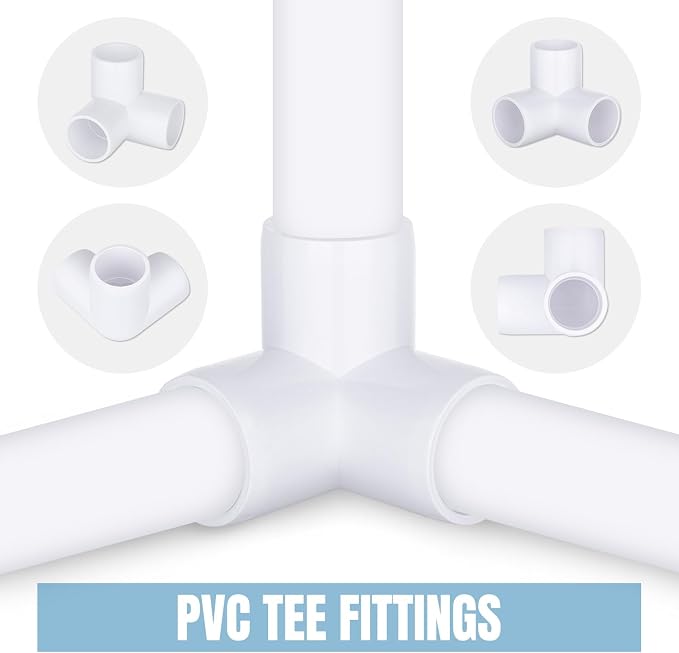 12 Pack 1 Inch 3 Way PVC Fitting, Furniture Grade Pipe Elbow Connector - Image 4