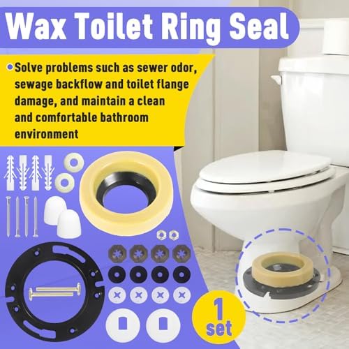 1 Set Toilet Flange with Extra Thick Wax Ring Replacement Kit - Image 2