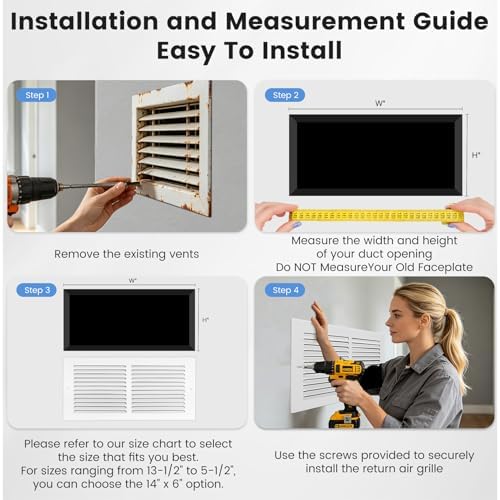 14" x 6" Return Air Grille Steel HVAC Vent Cover - Image 6