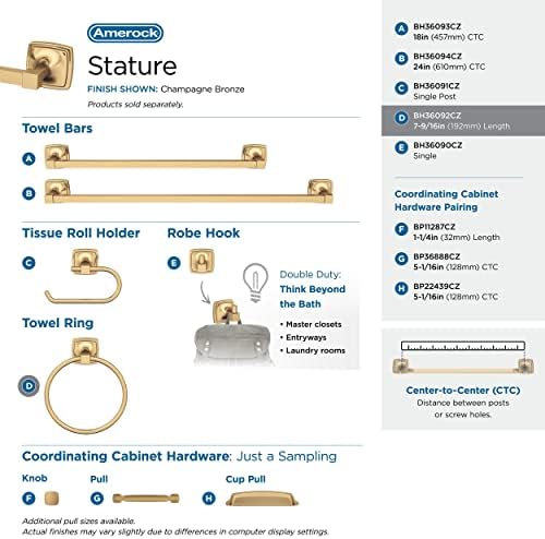 Amerock Stature 7-9/16" Champagne Bronze Towel Ring - Image 4