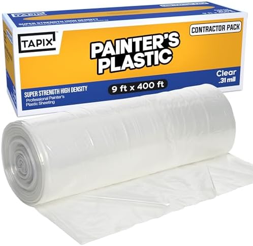 Painter's Plastic Film, High Density Painters Plastic Sheeting Roll in Box by Tapix