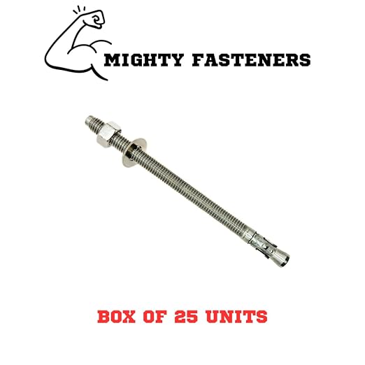 Mighty Fasteners Wedge Anchors – Heavy-Duty 304 Stainless Steel Expansion Bolts - Image 3