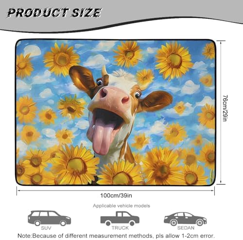 Cow Sunflower Heavy Duty Trunk Mat 29"x39" - Image 7