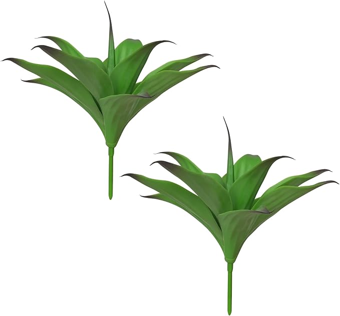 Velener 13.8 Inch Artificial Agave Plants, UV Resistant Fake Outdoor Plants by Velener