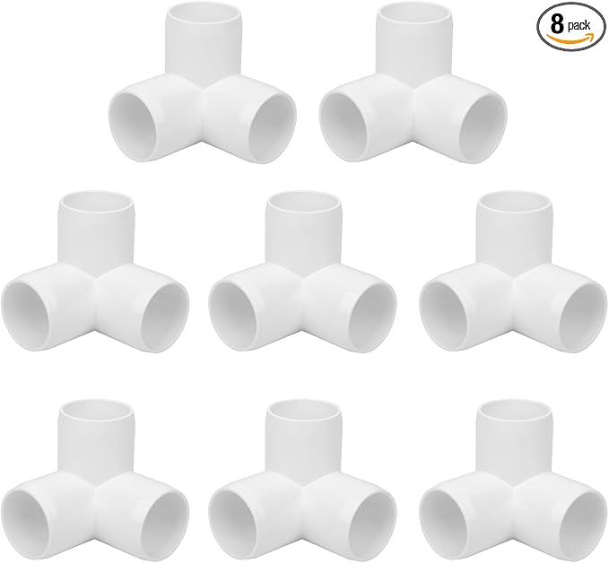 8Pack 1-1/4IN 3-Way Elbow PVC Fittings Furniture Grade SCH40 1-1/4" Tee 3 Way by Lswteiz