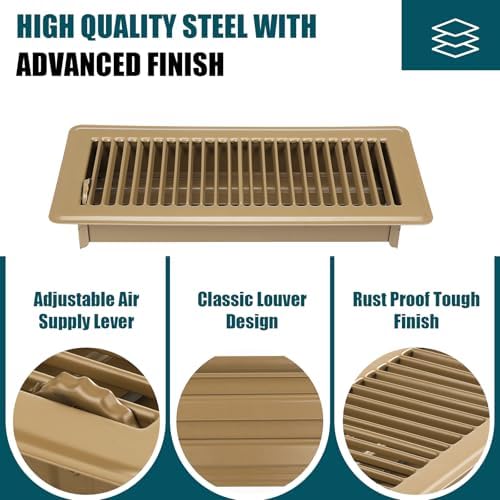 VOISEN Floor Register 4x12, 6 Pack Brown Floor Vent Covers - Image 6
