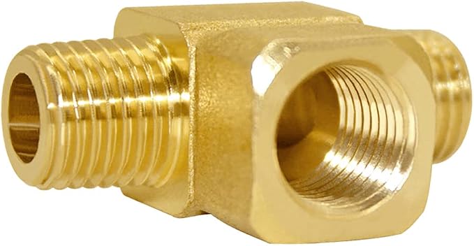 Joywayus Brass Pipe Fitting Barstock Street Tee T 3 way NPT 1/4" Male × 1/4" - Image 7