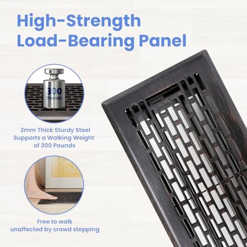 Howeall 4x12 Inches 2 Pack Heavy Duty Walkable Floor Register - Image 2