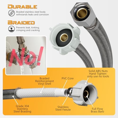Toilet Flange Repair Kit with 16in Hose and Wax-Free Seal - Image 3
