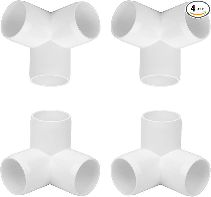 4Pack 1-1/4IN 3-Way Elbow PVC Fittings Furniture Grade SCH40 1-1/4" Tee 3 Way by Lswteiz