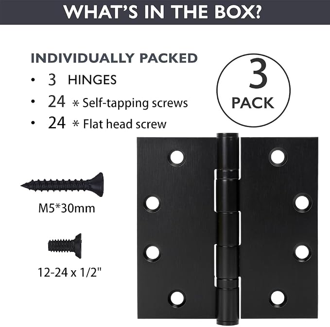 Black Heavy Duty Commercial Door Hinge - Image 3