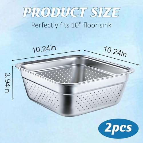2 Packs Stainless Steel Commercial Floor Drain Strainer - Image 2