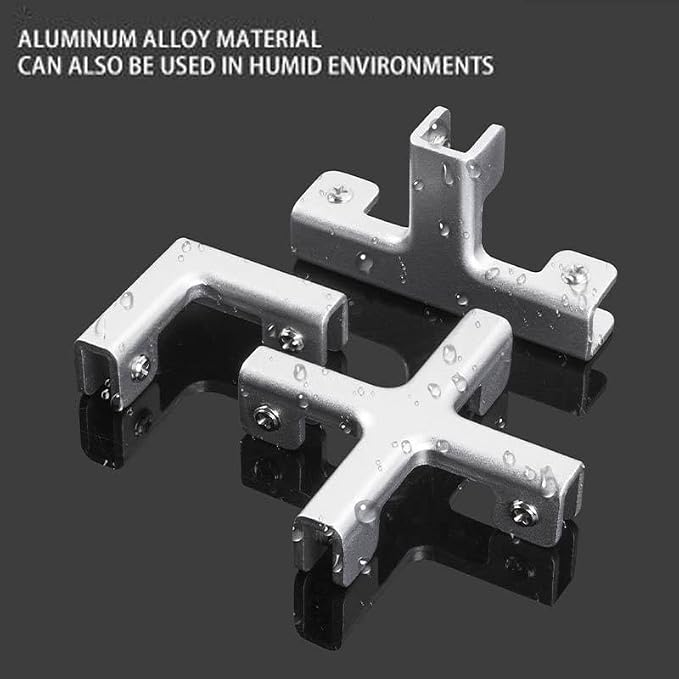 Aluminum Alloy Tile Glass Clamp Bracket Set – L, X Shape Connectors - Image 3
