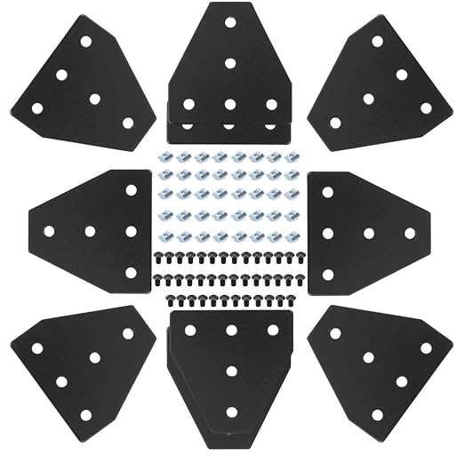 10pcs 4040 Corner Bracket T Joint Plate Connector Black | T Slot Hardware V - Image 5