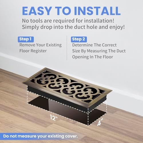 Howeall 4x12 Inches 4 Pack Heavy Duty Walkable Floor Register - Image 6